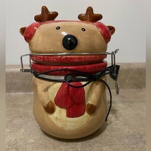 Cute Reindeer coffee/tea/hot cocoa/misc Jar